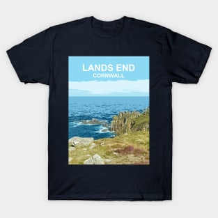 Lands End Cornwall. Cornish gift. Travel poster T-Shirt